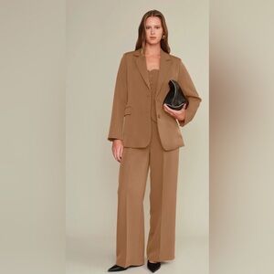 DELUC Alex Straight Leg Pants in Camel Sz S NWT